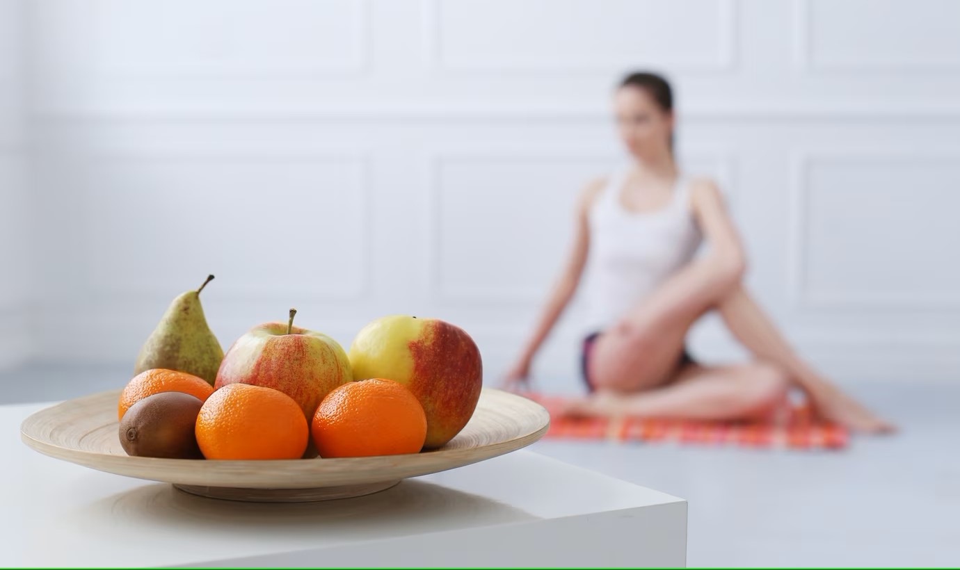 Fruit and Pilates girl